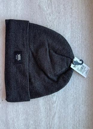 Шапка унісекс vans біні з відворотом сіра