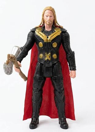 Ігрова фігурка велика тор довге волосся з сокирою stormbreaker marvel месники 30 см зі звуком і світлом