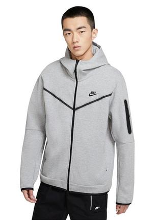 Худі nike tech fleece windrunner m сіре зіп
