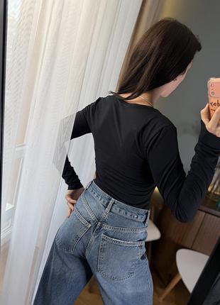 Чорне боді кофта h&m 6