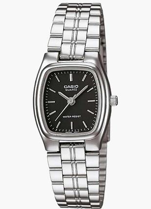 Женские часы casio ltp-1169d-1a стальной браслет чёрный циферблат