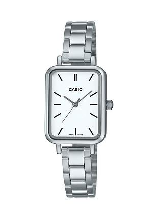 Жіночий годинник casio ltp-v009d-7e сталевий браслет білий циферблат