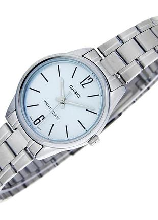 Женские часы casio ltp-v005d-2b стальной браслет голубой циферблат