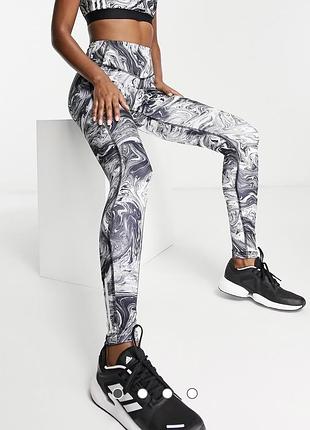Чорно білі спортивні лосини adidas