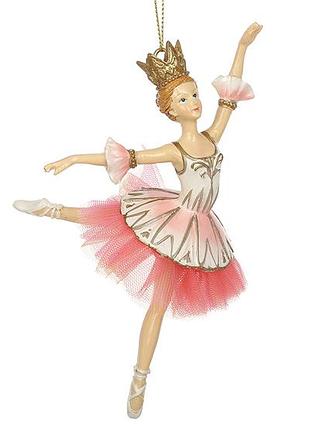 Фигурка - подвеска балерина с короной 9*5.5*17.5см, цвет - розовый