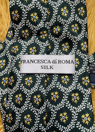 Шовкова італійська краватка francesca di roma (100% silk) / елегантний смарагдовий аксесуар.стан новий.