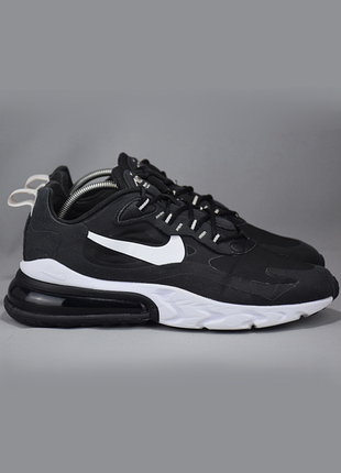 Nike air max 270 react ci3866-004 кросівки чоловічі сітка текстиль спорт чорні білі на повітряній подушці оригінал 41 р/26 см asics gel-quantum