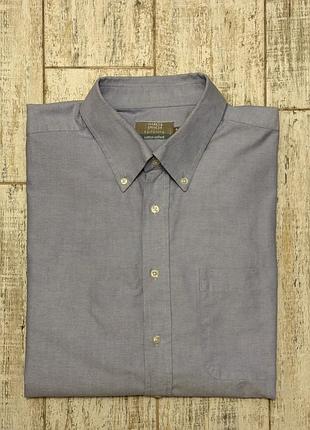 Чоловіча сіро-блакитна бавовняна сорочка оксфорд marks & spencer tailoring xxl (54-56)