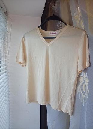 Базовая футболка нюдовый оттенок 100% silk