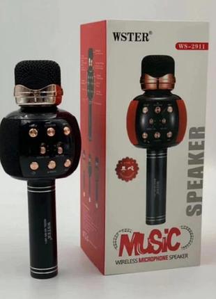 Бездротовий караоке мікрофон з динаміком 5 тембрів usb aux fm wster ws-2911