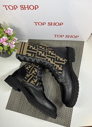Ботинки кожаные fendi 4