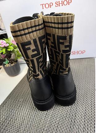 Ботинки кожаные fendi 5