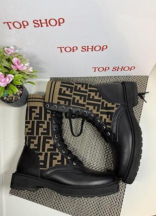 Ботинки кожаные fendi 8