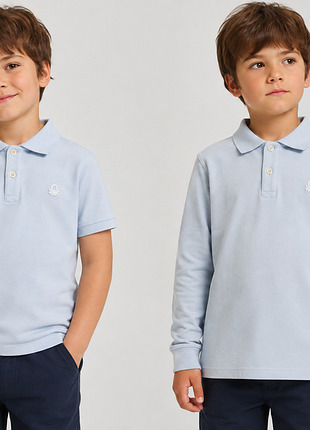 Benetton 6–7 лет 120 см поло 2 шт длинный и короткий рукав