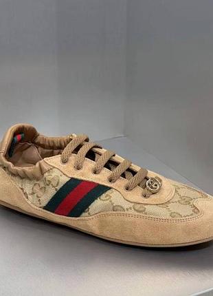 Кеди gucci 36-41 беж замша класна модель