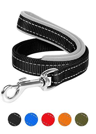 Поводок "dog extreme" из нейлона с прорезиненной ручкой (ширина 20мм, длина 122см), черный