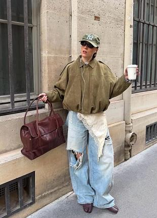 Невловимий бомбер zara з еко замші