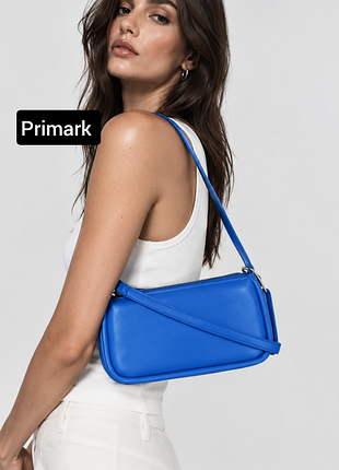Сумка женская синяя бананка кроссбоди на длинном ремешке от бренда primark