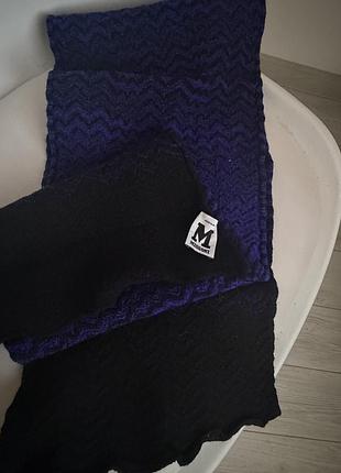 Шарф жіночий missoni вовняний чорний з синім