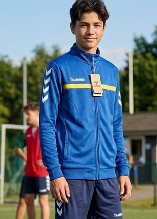 Нова спортивна олімпійка hummel elite poly suit синьо-жовта xs 42 / зріст 152 см
