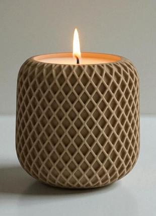 Ароматическая соевая свеча liresmina candle в гипсовом подсвечнике-цилиндре (аромат и цвет на выбор)