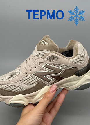Зимние термо кроссовки new balance 9060 arid stone mushroom (термо)