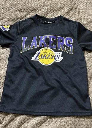 Футболка для хлопчика 9-10 років, nba, чорна з принтом на зріст 140 см