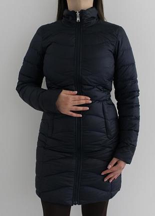 Чудовий двохсторонній жіночий пуховик the north face темно-синього кольору