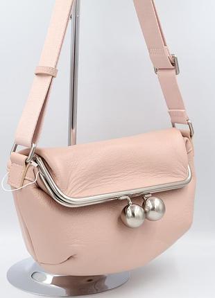 Сумка женская кожаная leather 6305 pink