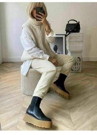 Демисезонные черные ботинки h&m 4