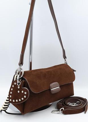 Сумка женская замшевая suede leather 5908-2 cocao brown