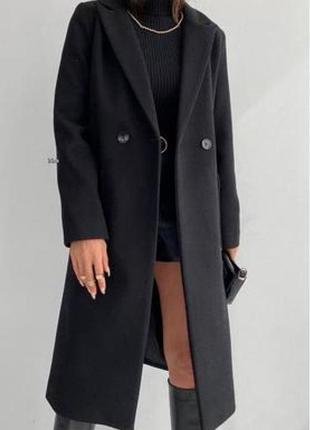 Пальто bershka длинное черное на с размер