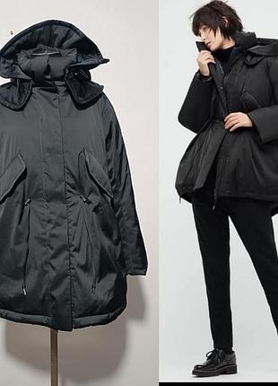 Парка uniqlo jil sander об'ємна xs чорна