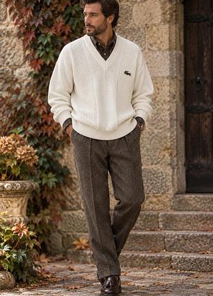 Вінтажний вʼязаний светр полувер  lacoste