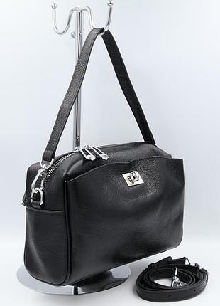 Сумка жіноча шкіряна polina &amp; eiterou q6185-l black