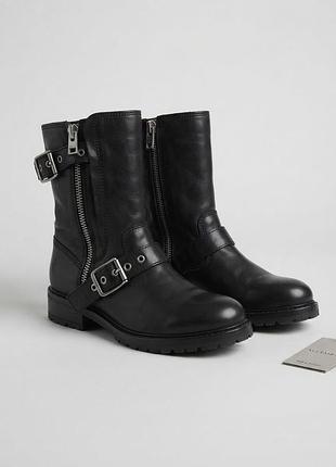 Шкіряні черевики allsaints р.39 байкерські мотоботи