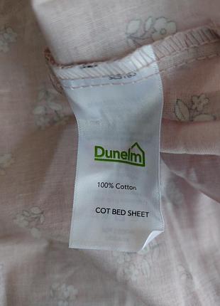 Простынь на резинке dunelm 70*140 для девочки 3