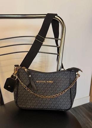 Сумка для жінок michael kors чорна з монограмою