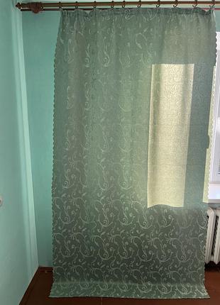 Штори зелені 2.60х1.45м