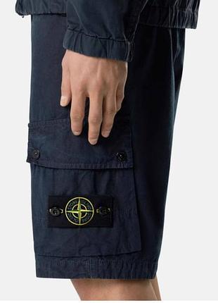 Шорты-карго (бермуды) бренда stone island c фирменным патчем -нашивкой на пуговицах на рост 156 оригинал