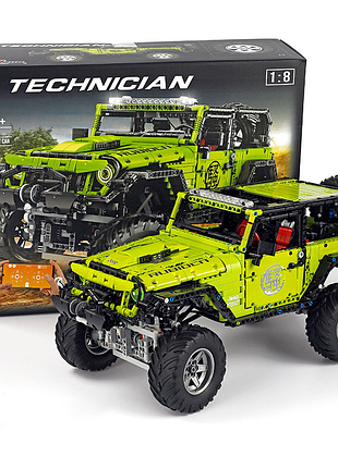 Конструктор rael le-j902 1:8 — 2343 детали, technic-формат, внедорожник в дизайне jeep wrangler rubicon, большая коллекционная мод