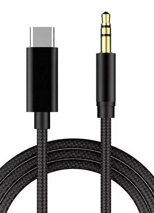 Провід шнурка aux type-c to 3.5 mm 3pin в нейлоновому обплетенні