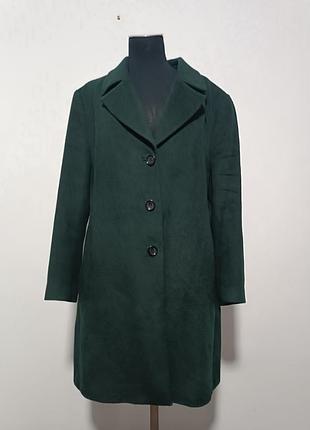 Jaeger изумрудное шерстяное пальто jaeger 100% шерсть (uk 18 / 3xl) / элегантное пальто