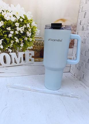 Термокружка kamille km2174 з нержавіючої сталі 1.2 л блакитний
