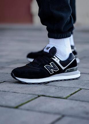 👟new balance 574 gore-tex black/white (термоподкладка)