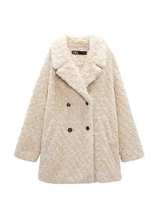 Шуба жіноча zara teddy бежева