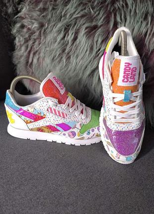 Яскраві різнокольорові кросівки лімітована колекція reebok candy land  hasbro рібок кенді ленд розмір 36