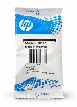 Оригінальний кольоровий картридж hp 57 c6657a tri-color, запаяний