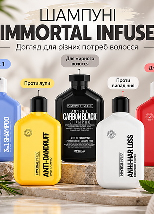 Шампуни для волос мужские immortal 500 мл