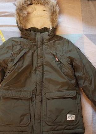 Куртка для хлопчика h&m зимова хакі 122-128 см